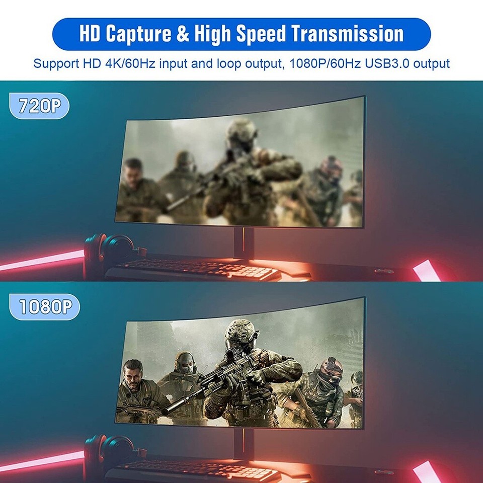 Video Capture Card, Switch Capture Card for Switch, 4K 1080P 60FPS