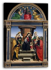 Kunstdruck Raphael - Madonna und Kind thronend mit Heiligen