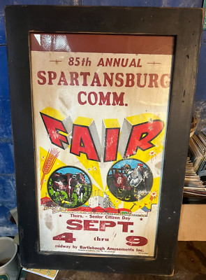 85TH ANNUAL SPARTANSBURG COMMUNITY FAIR FRAMED POSTER---28'' X 18''