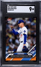 2024 Topps Now #483 River Ryan Dodgers Call-Up 1st Win Orange #/5 Graded SGC 9