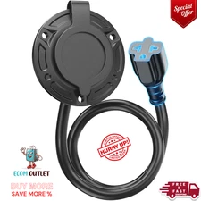 20A 125V AC Port Plug,12Awg Heavy-Duty RV Shore Power Inlet Plug with 5in1 16in