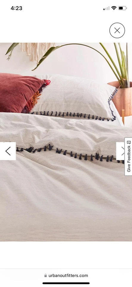 Edredón Urban Outfitters Queen a rayas azules Foto 3 de 4