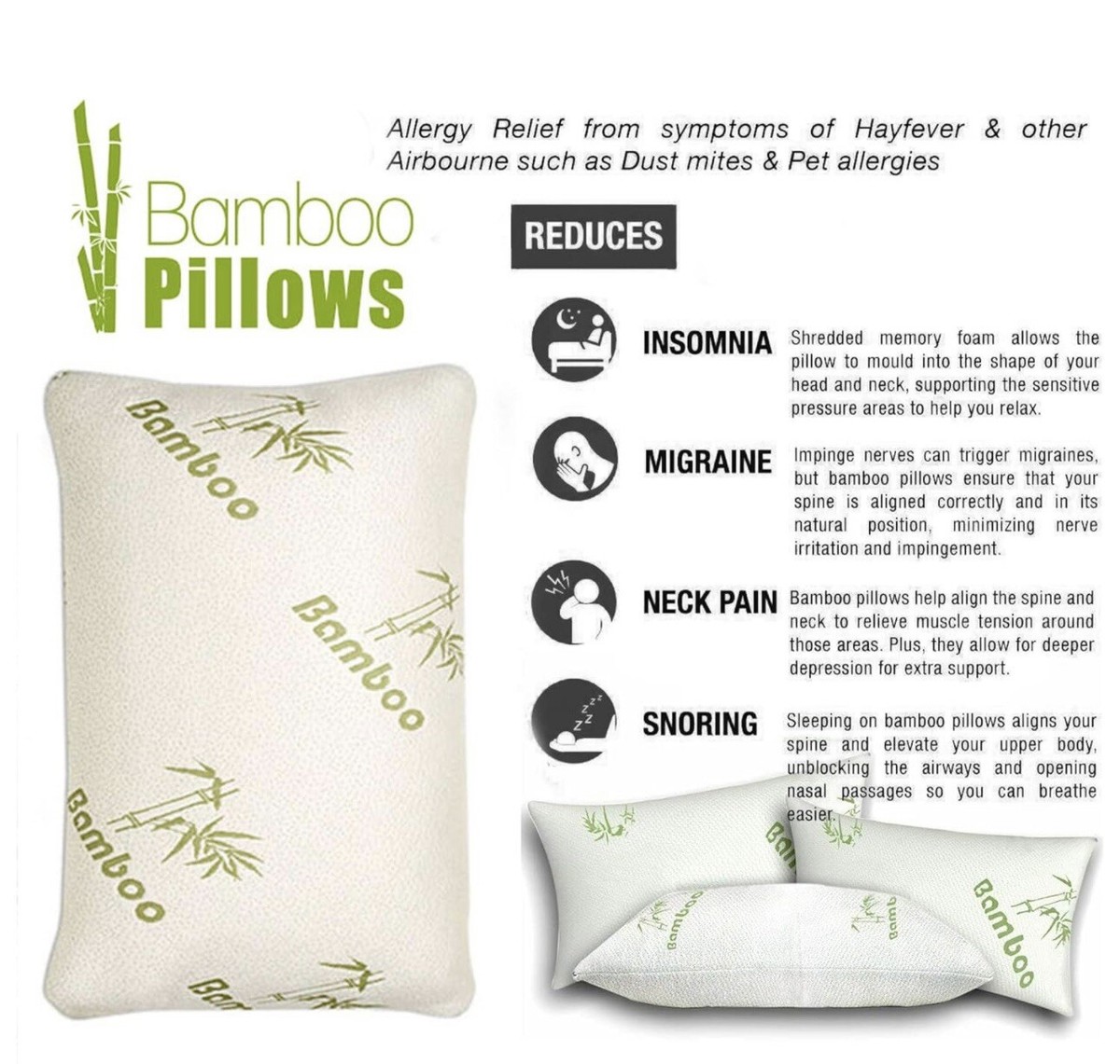Fair Orthopedic Shredded Memory Foam Bamboo Pillow UK