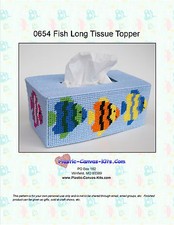Tropical Fish Long Style Tissue Box Topper-Plastic Canvas Pattern or Kit
