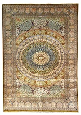 Qum rug 100% SILK signed mohammads size: 203x133 cm