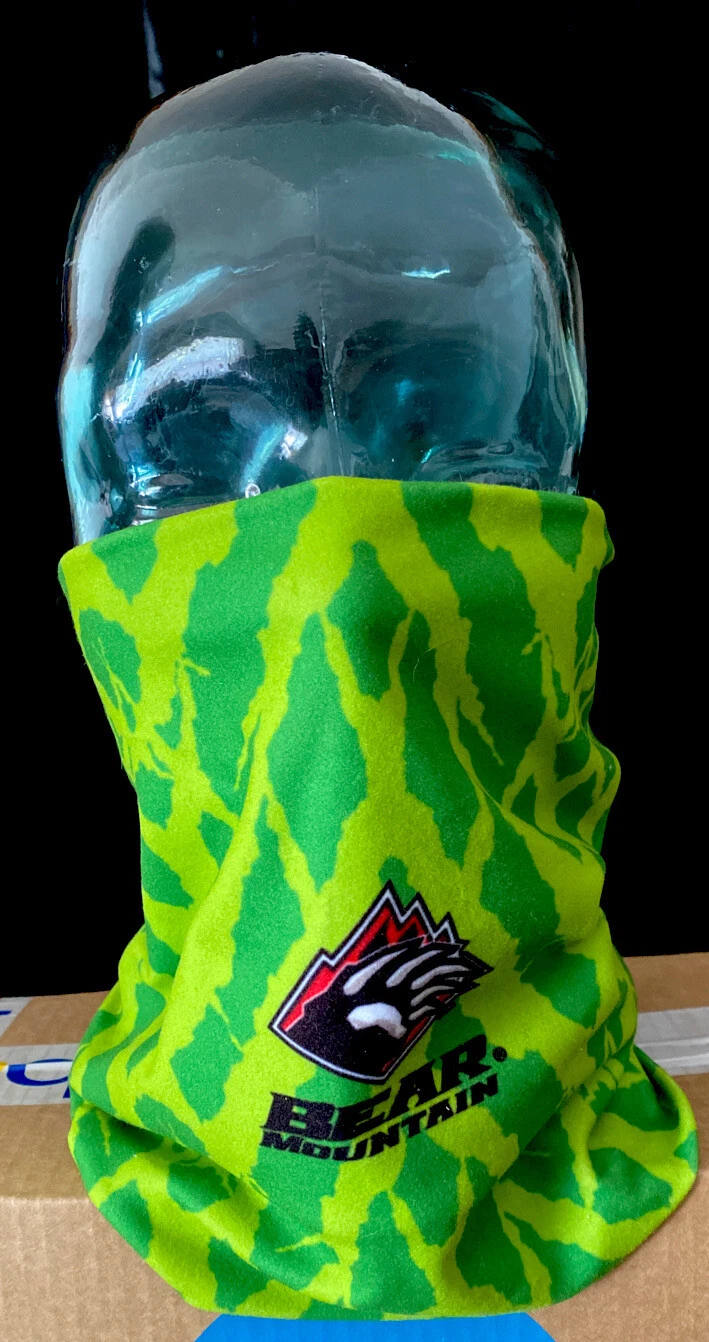 Face Mask Neck Warmer Gator Winter Bear Mountain Poly Lime Green Logo