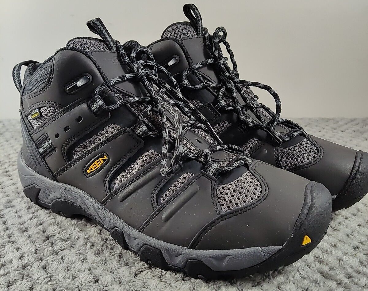 KEEN Koven Mid Waterproof Men's Hiking Boots Black Gray Size 9.5M