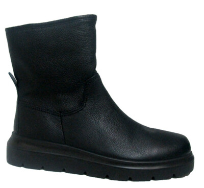 ECCO Womens NOUVELLE Black Leather Zip-p Ankle Boots 38 Medium (B,M) BHFO 5980