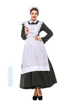 open lace back dress PVC Parisian Maid Costume Dress – Honour Clothing main image 1