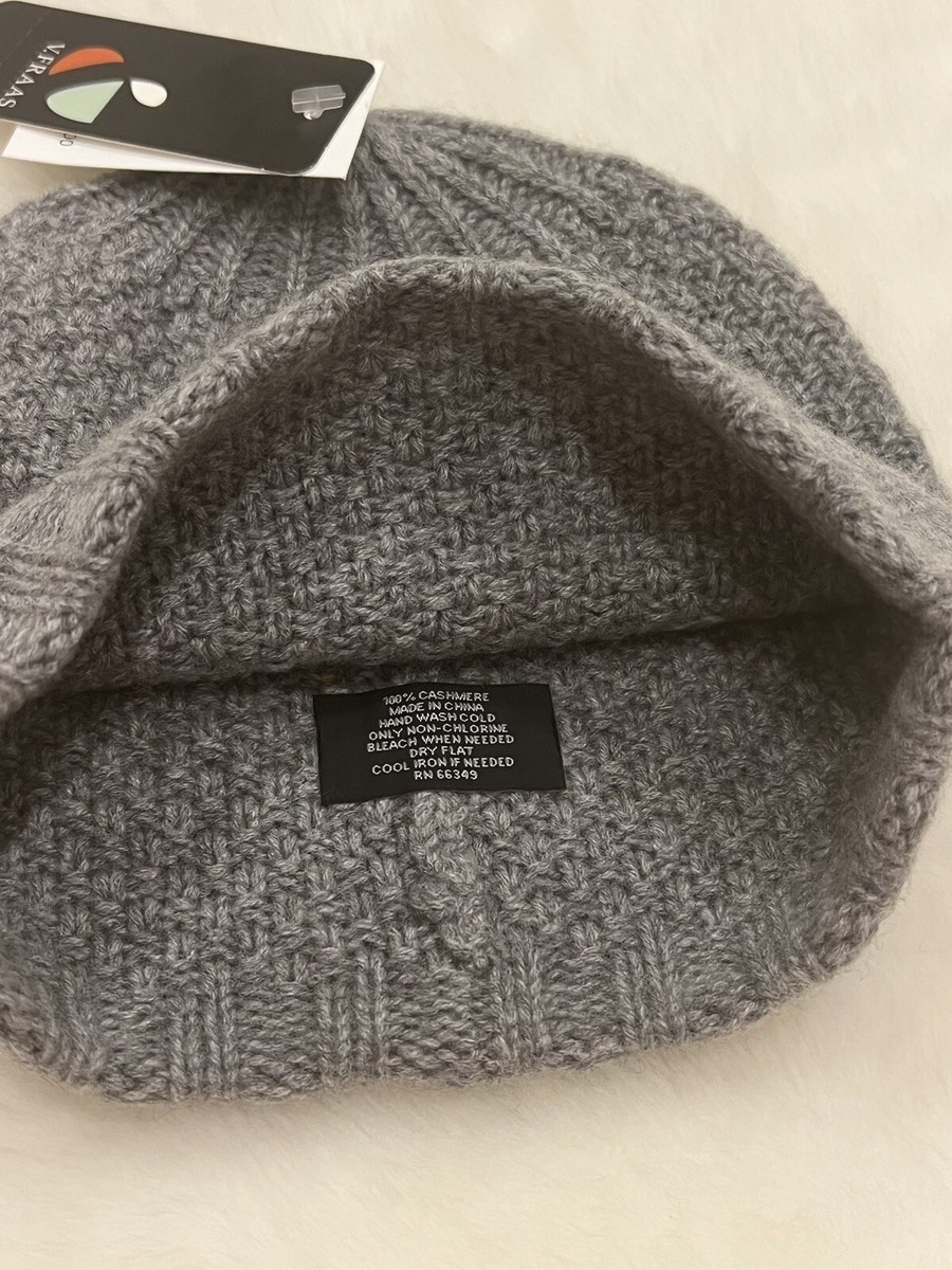 New! Waffle Knit 100% Cashmere super soft Beanie, hat. Unisex. Color - grey New! Waffle Knit 100% Cashmere super soft Beanie, hat  main image 2