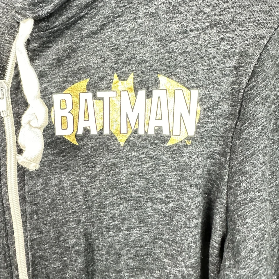 Batman Sudadera con Capucha Juniors Grande Gris Con Rayas Blancas Algodón Poliéster Cremallera Completa Foto 2 de 4