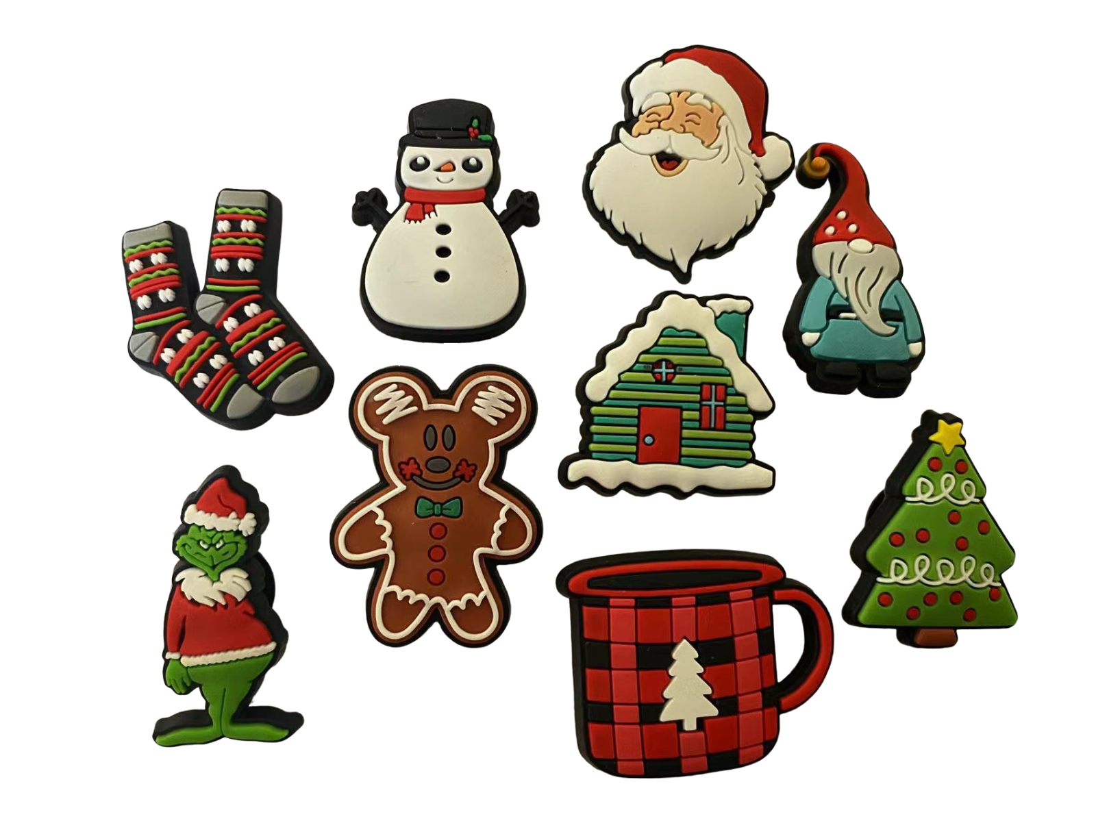 Christmas Theme Shoe Charm Perfect Holiday Present Gingerbread Grinch Charm