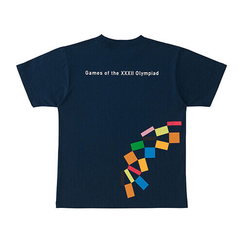 Tokyo2020 Olympic Games Emblem T-Shirt Tee Cropping Back Print Navy Neu Official - Bild 2 von 4