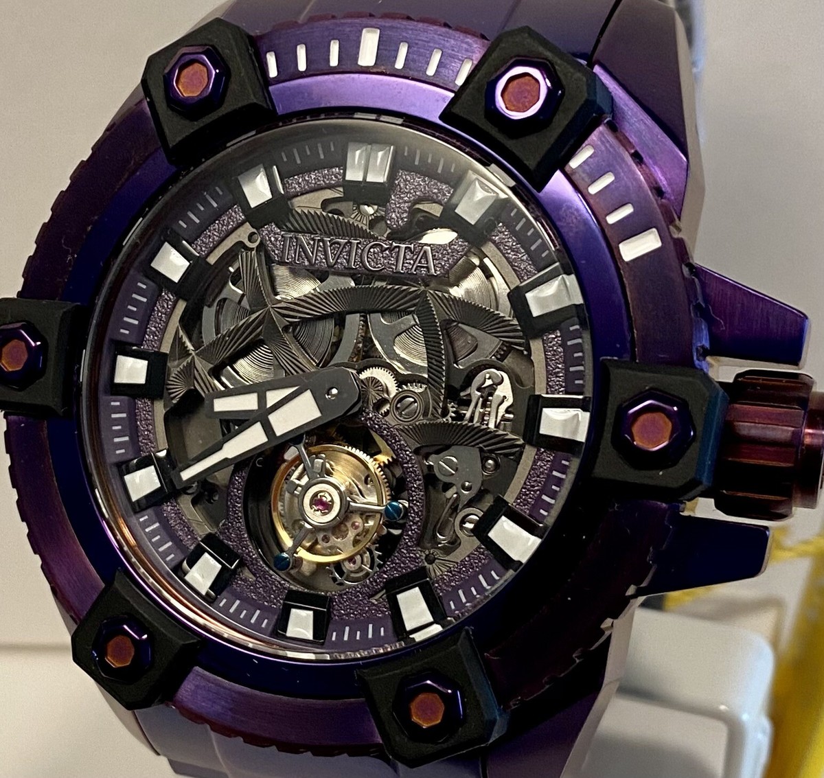 56mm TOURBILLON Purple Bracelet | LE#029/300 | Skeleton Mechanical