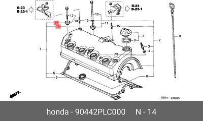 Genuine OE Bushing Seal Kit Ring 90442PLC000 For Honda 90442P-LC000