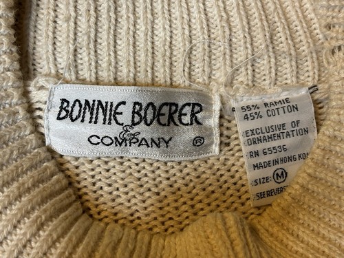Vintage Bonnie Boerer & Company Sweater Embroidered Lion Women’s Medium - Picture 4 of 8