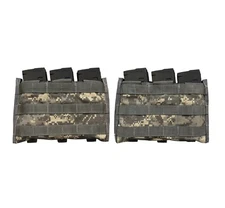 2-Pack USGI MOLLE II Triple Magazine Pouches – ACU Digital Camo – Army Surplus