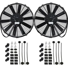 DUAL 10-11 INCH HUGE 180W MOTOR STRAIGHT BLADE AUTOMOTIVE RADIATOR ELECTRIC FANS
