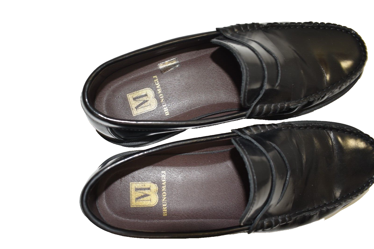 New‎ Mens Bruno Magli Mello Black Patent Leather Penny Loafers Dress Shoes 9.5 M Amazon.com | Bruno Magli - Men main image 3