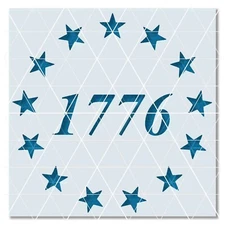 1776 Stencil – 13 Stars, Betsy Ross, Patriot, American Flag, Revolution