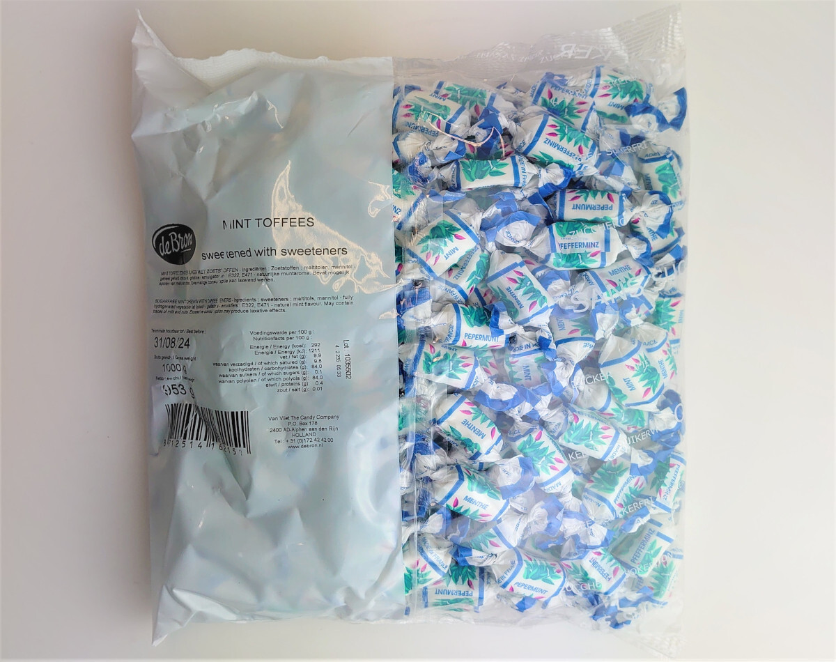 de Bron Mint Toffees Minz Kaubonbon zuckerfrei 1 KG