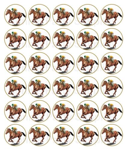 Melbourne Cup Horses edible paper /icing Cupcake Toppers Celebration (30) - Picture 1 of 1