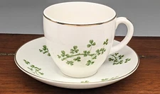 Tea Cup and Saucer, SHAMROCKS  Arklow Irish Bone China