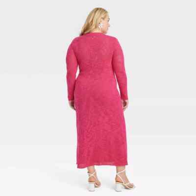 Women's Long Sleeve Maxi Pointelle Dress - A New Day Women's Long Sleeve Maxi Pointelle Dress - A New Day