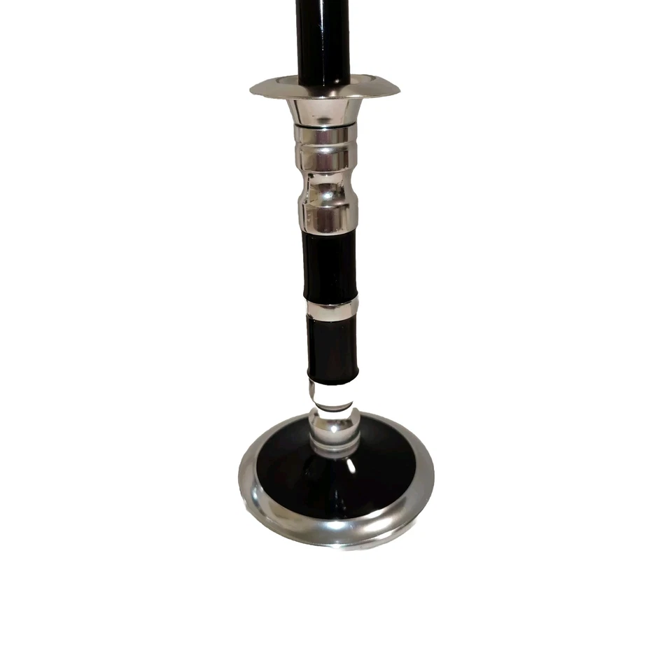 2 Candelabros Butaflame Butano Negro Metal Plateado Sin Probar Halloween Foto 3 de 4