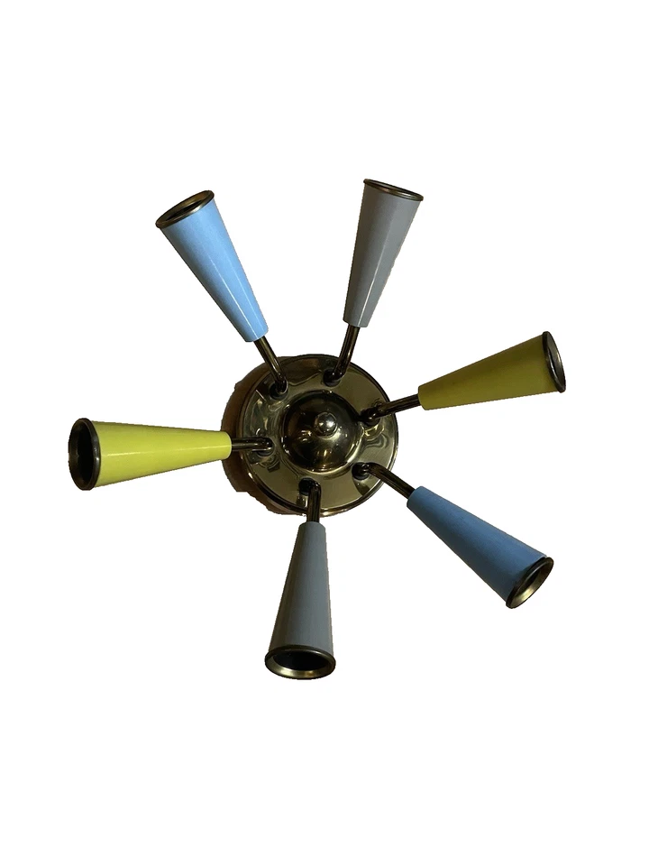 50er 60er KRONLEUCHTER bunt, Spinne Spider SPUTNIK tütenlampe RETRO VINTAGE - Bild 3 von 3