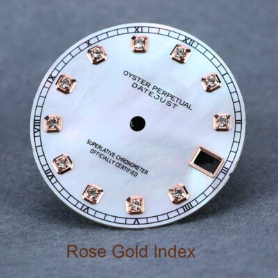 #ad white pearl mother 28.5mm dial For NH35 diamond indices no lumious $45.00