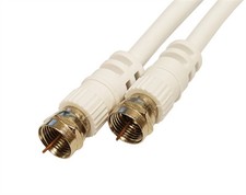 White 1.5m F Screw Type TV Aerial Satellite Coaxial Connection Cable Lead 101154