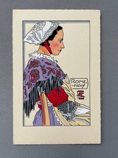 Géo-Fourrier, Pochoir, Bourgogne, Romenay, Costume traditionnel, Estampe