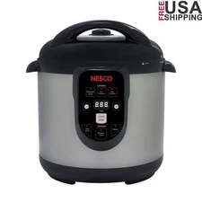 Electric Smart Pressure Cooker Canner 9.5Qt Digital Timer Nonstick Safety Lock