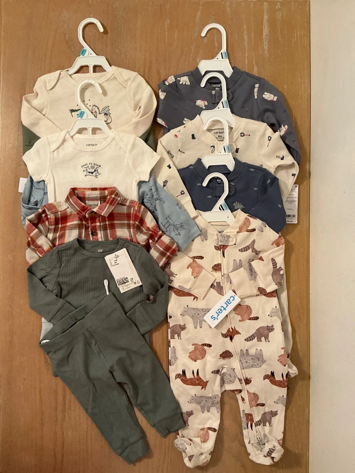New! Carter's, Okie Dokie, H&M Infant Boys Size 6 Months Clothing Lot of 13