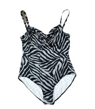 Vtg 80s 90s Le Cove Zebra Animal Print One Piece Wired Swimwear Swimsuit Size 16