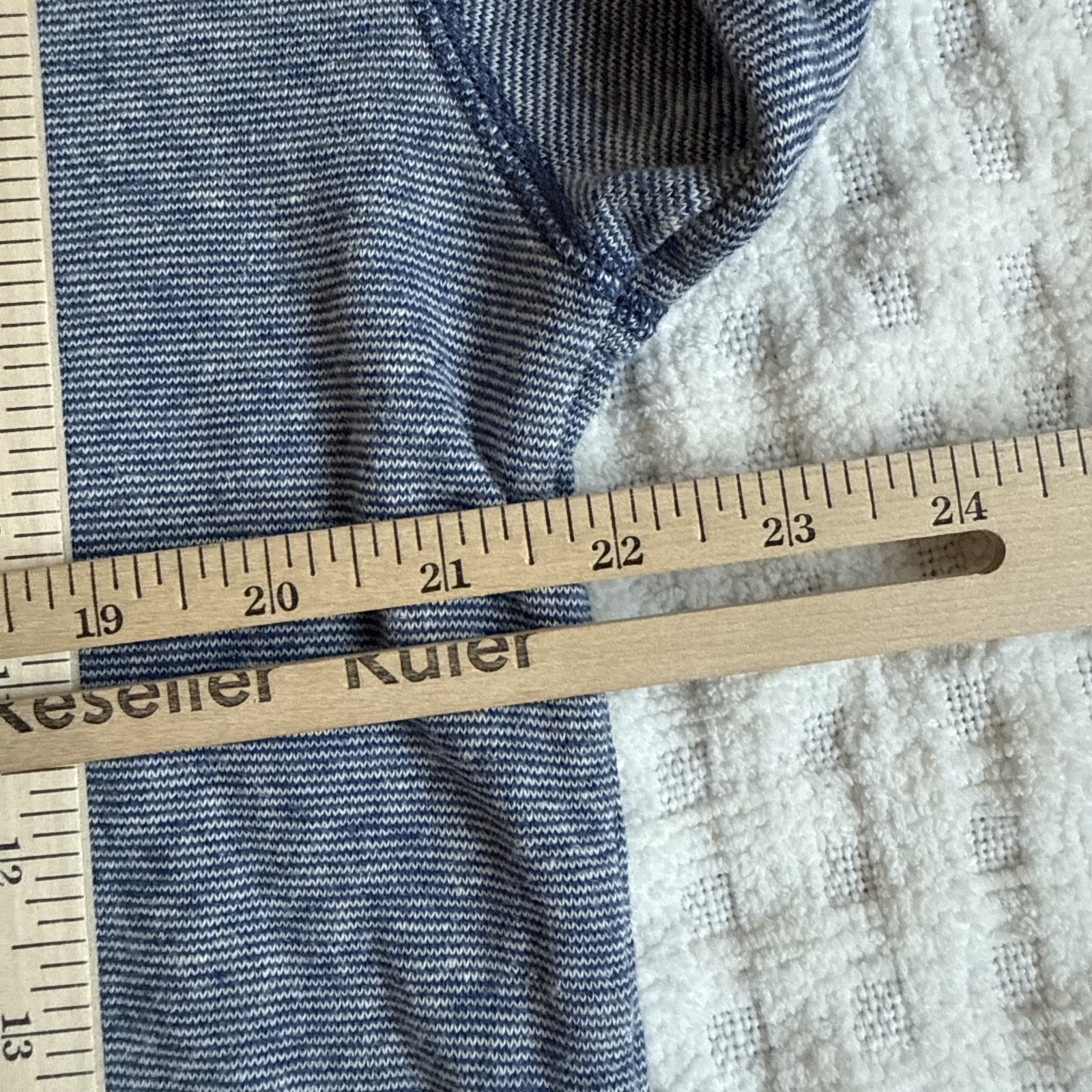 Jungmaven L Large 55% Hemp Organic Cotton Crewneck Sweatshirt Blue Stripe Fleece