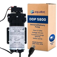Aquatec DDP 5800 RO Delivery Demand Pump, 0.7 GPM, 3/8-Inch Quick Connect, 12...