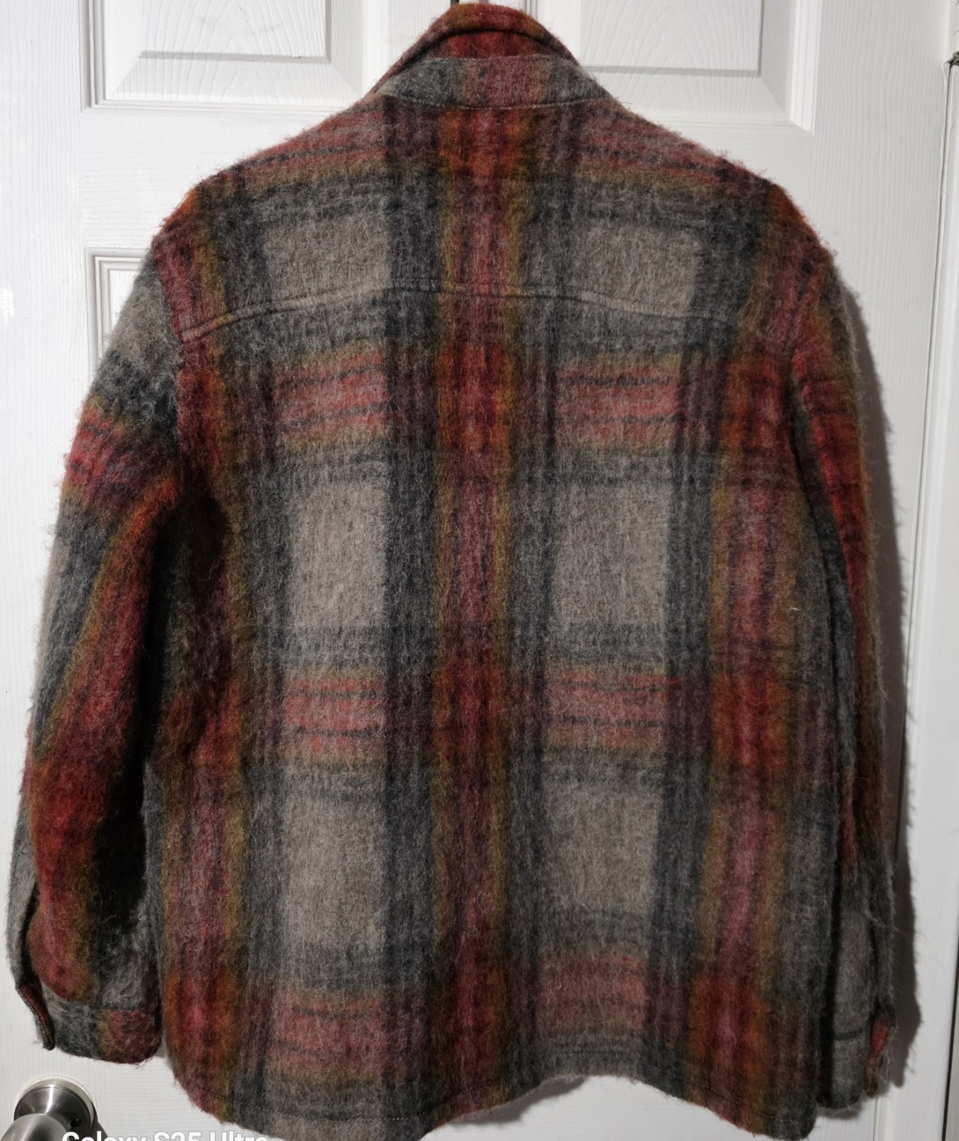 ZARA Plaid Button Collared Lined Jacket Gray Red … - image 4