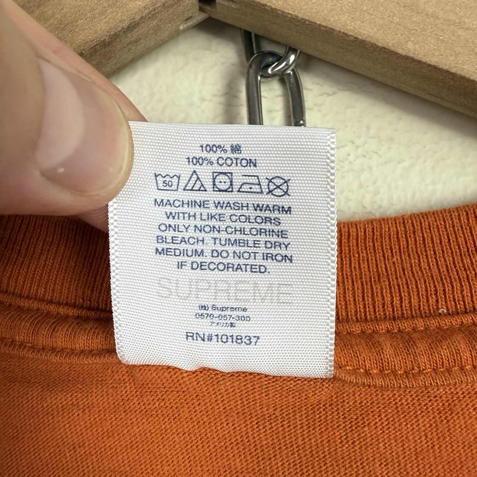 Medium Supreme FW21 Rust Orange Stack Tee - image 6