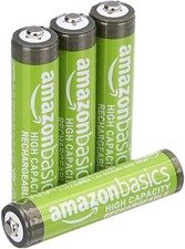 Amazon Basics 4-Pack Rechargeable AAA NiMH High-Capacity Batteries, 850 mAh, 1. 9.94 per battery