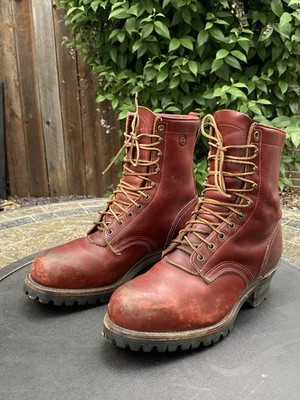 Vintage Herman Survivors Logger Leather Boots Steel Toe Mens  display picture 2