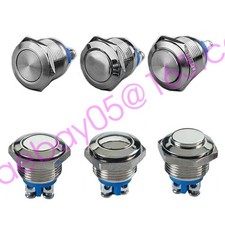 Metal Push Button Switch Momentary Stainless Steel Waterproof Round 16mm 19mm
