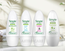 Simple GENTLE CARE, PURE, INVISIBLE, SOOTHING Anti-Perspirant /Deodorant Roll On