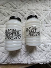 Vintage Hazel Atlas Beehive Milk Glass 3 1/2" Salt And Pepper Set  "Nice"