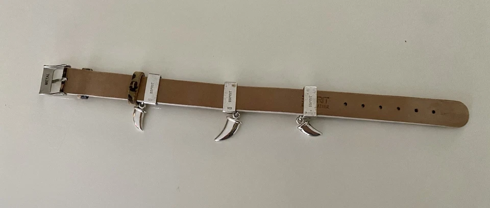 Wunderschönes Original ESPRIT Leder Armband Leo Zähne Silber NEU und OVP - Bild 4 von 4
