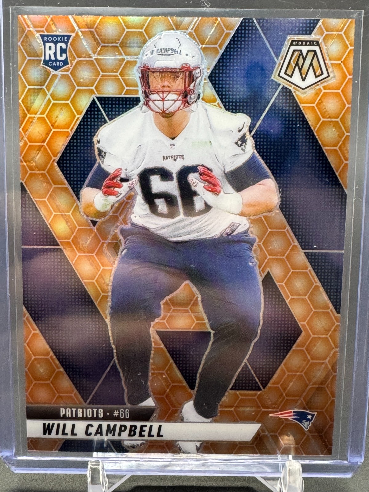 2025 Panini Mosaic Will Campbell RC Honeycomb SSP New England Patriots No. 378 !