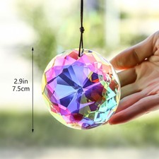 3'' Crystal Prism Suncatcher for Windows Rainbow Maker Hanging AB Color Glass