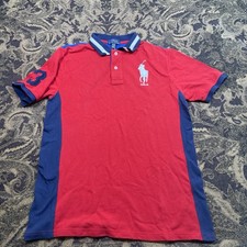 Polo Ralph Lauren Boys Red Performance Stretch Mesh Polo Shirt Size XL Red