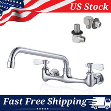 Leak-Free Commercial Sink Faucet 8" Center 10" Spread Swivel Spout